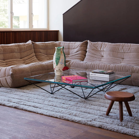 Caterpillar Sofa 3 Seater lounge chair in soft flannel fabric with ergonomic low-profile design