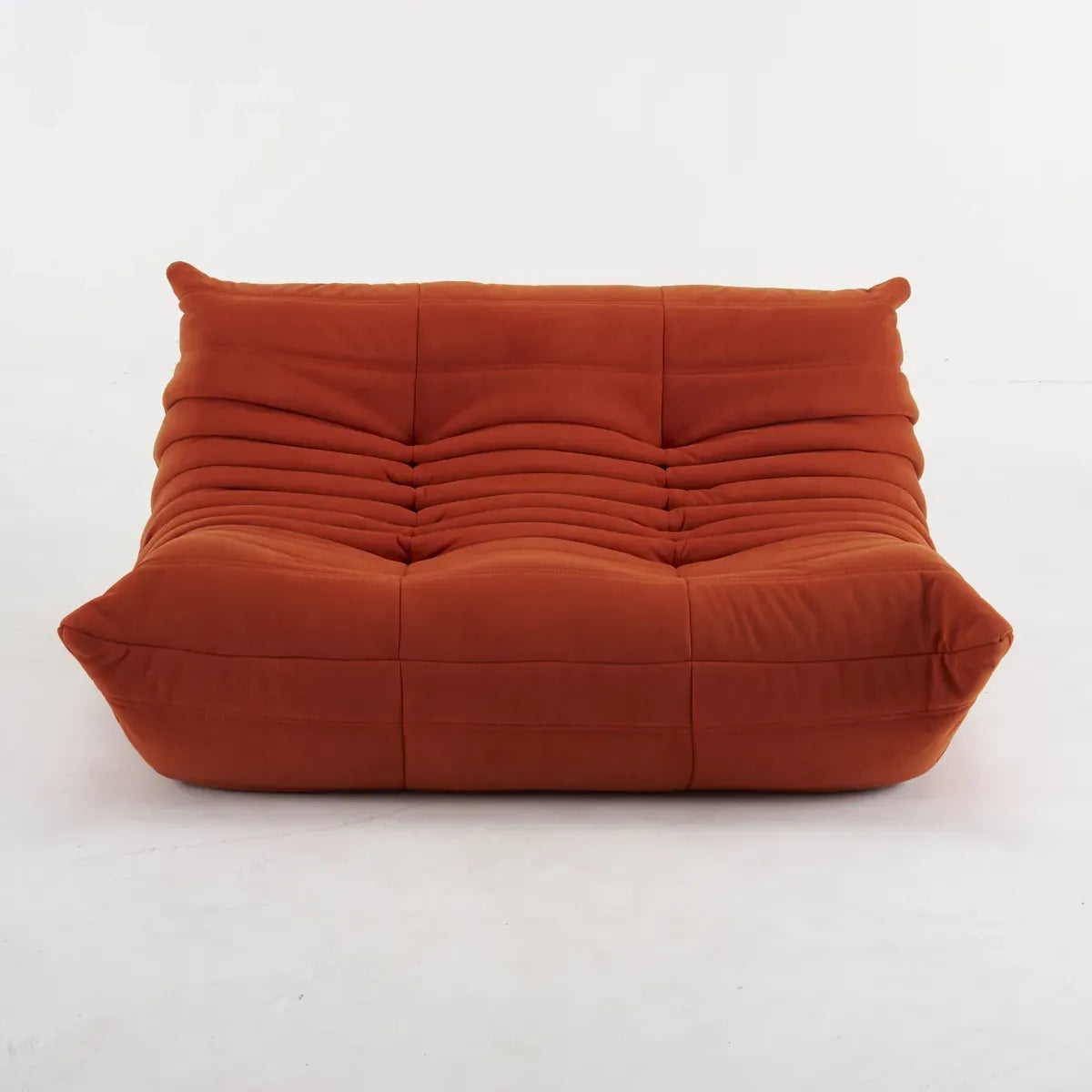 Modern Caterpillar Loveseat Sofa in grey with high-density foam and modular lightweight design