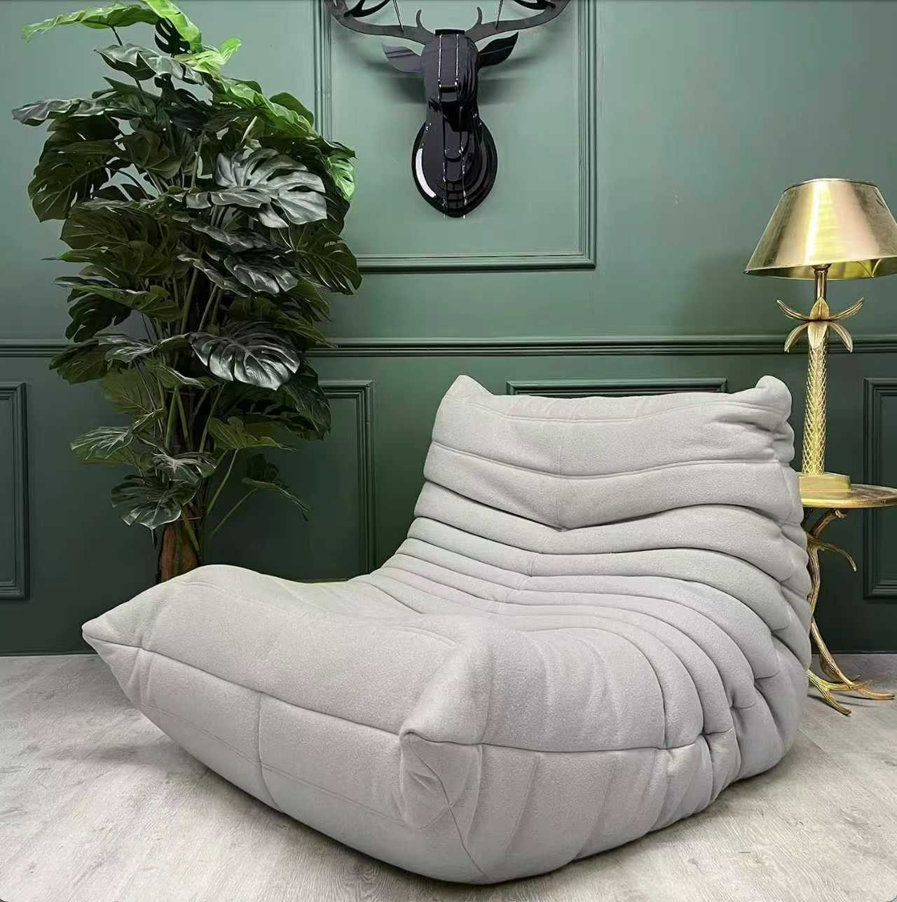 Modern Caterpillar Sofa lounge chair with all-foam frameless construction and premium upholstery