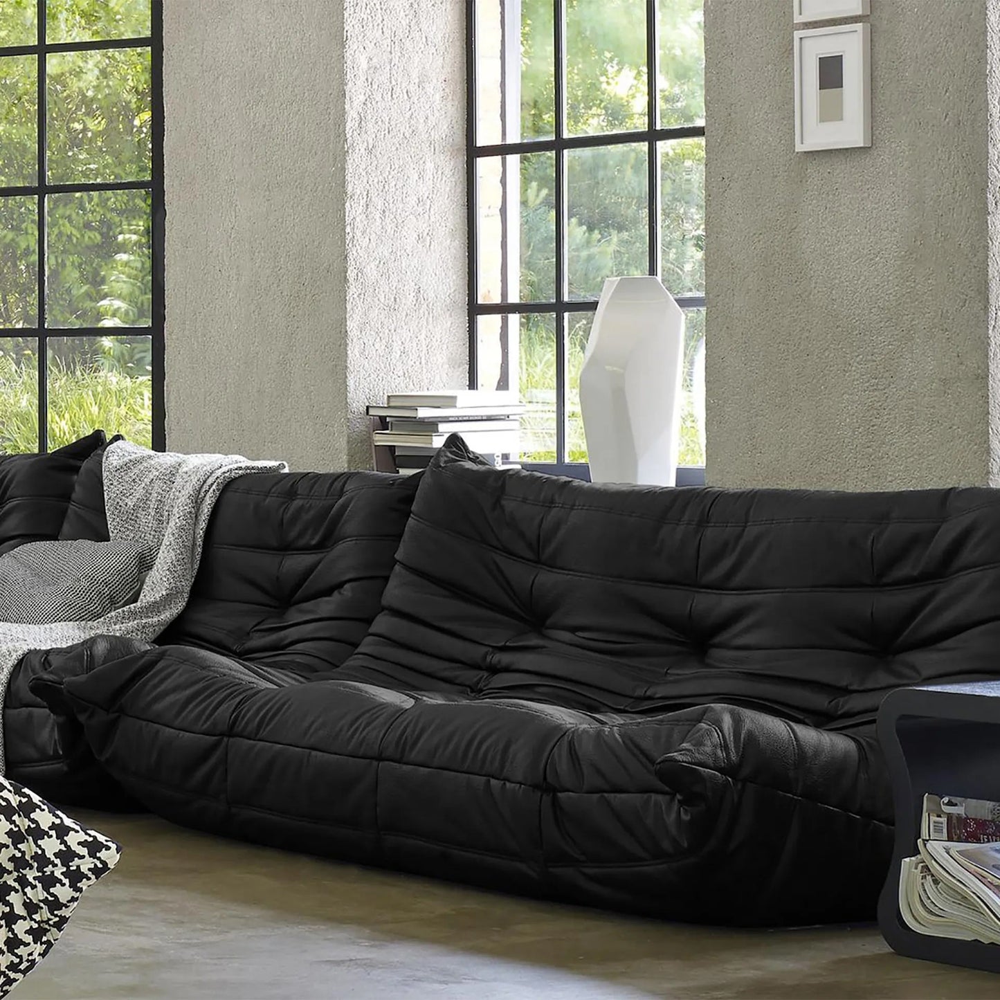 Caterpillar Sofa 3 Seater premium leather lounge chair in beige with ergonomic design and frameless silhouette