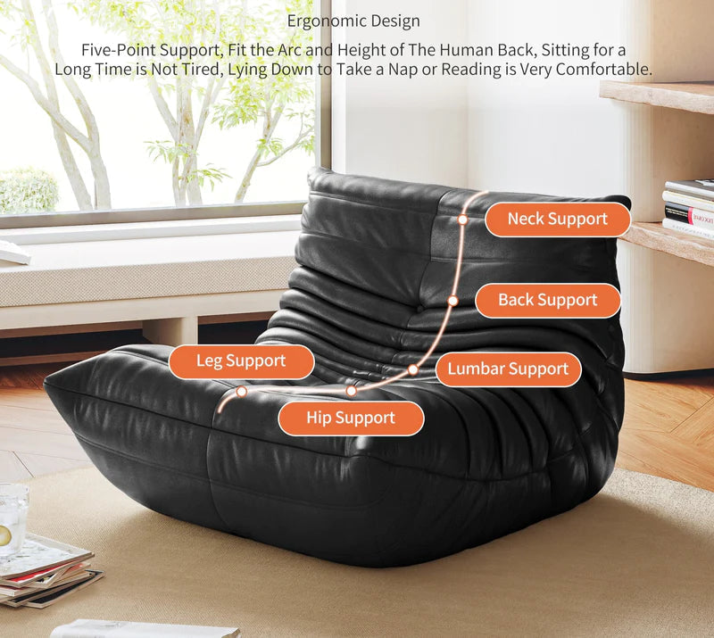 Modern Caterpillar Sofa all-foam lounge chair with low-profile design and premium upholstery