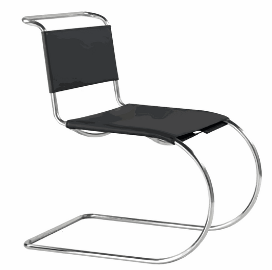 Modern Cantilever Dining Chair – Stainless Steel Frame with Leather Seat