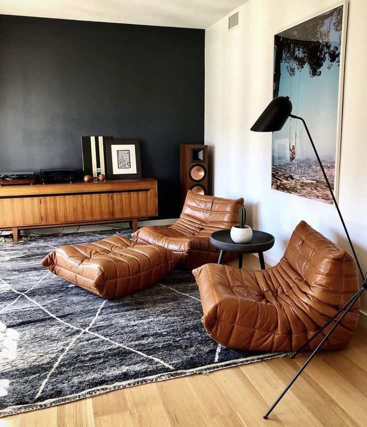 Caterpillar Lounge Chair and Footstool Set in beige suede upholstery with flowing curved design and plush foam cushioning