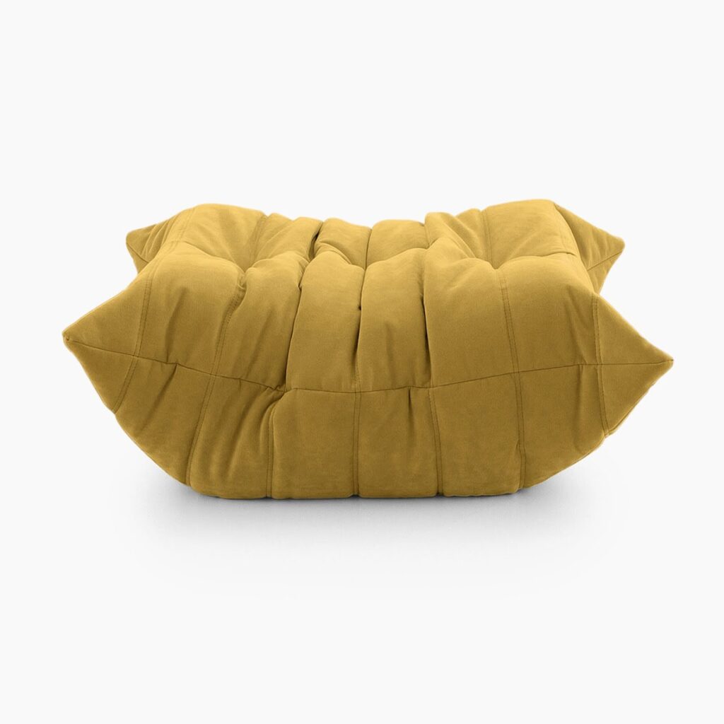 Luxury Caterpillar Velvet Ottoman footstool with premium velvet and ergonomic segmented design