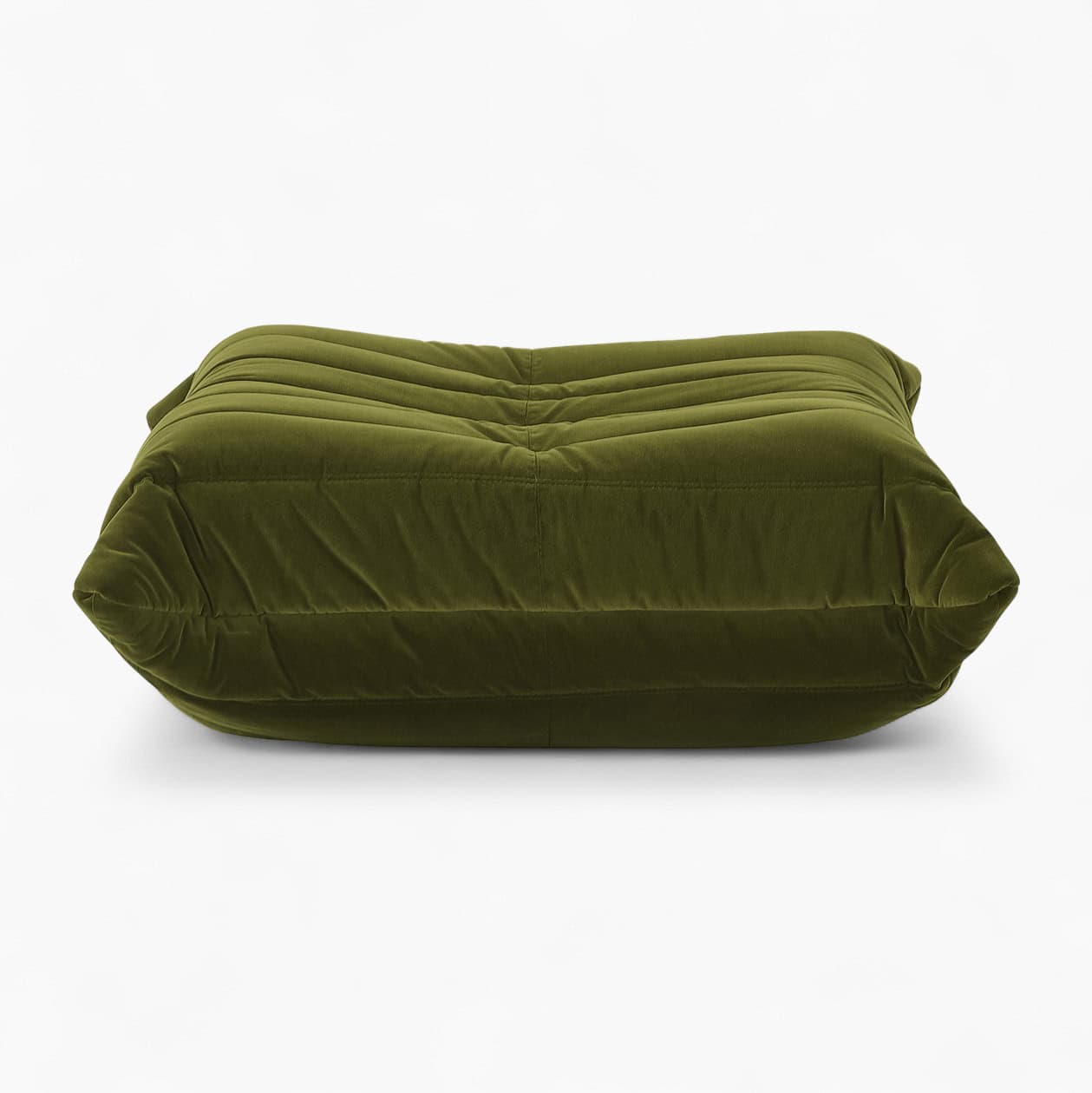 Luxury Caterpillar velvet ottoman footstool with ergonomic segmented design and plush velvet upholstery