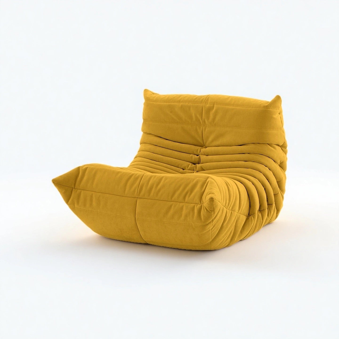 Caterpillar Lounge Chair cozy armless fabric seat in nine colors with wave-like design