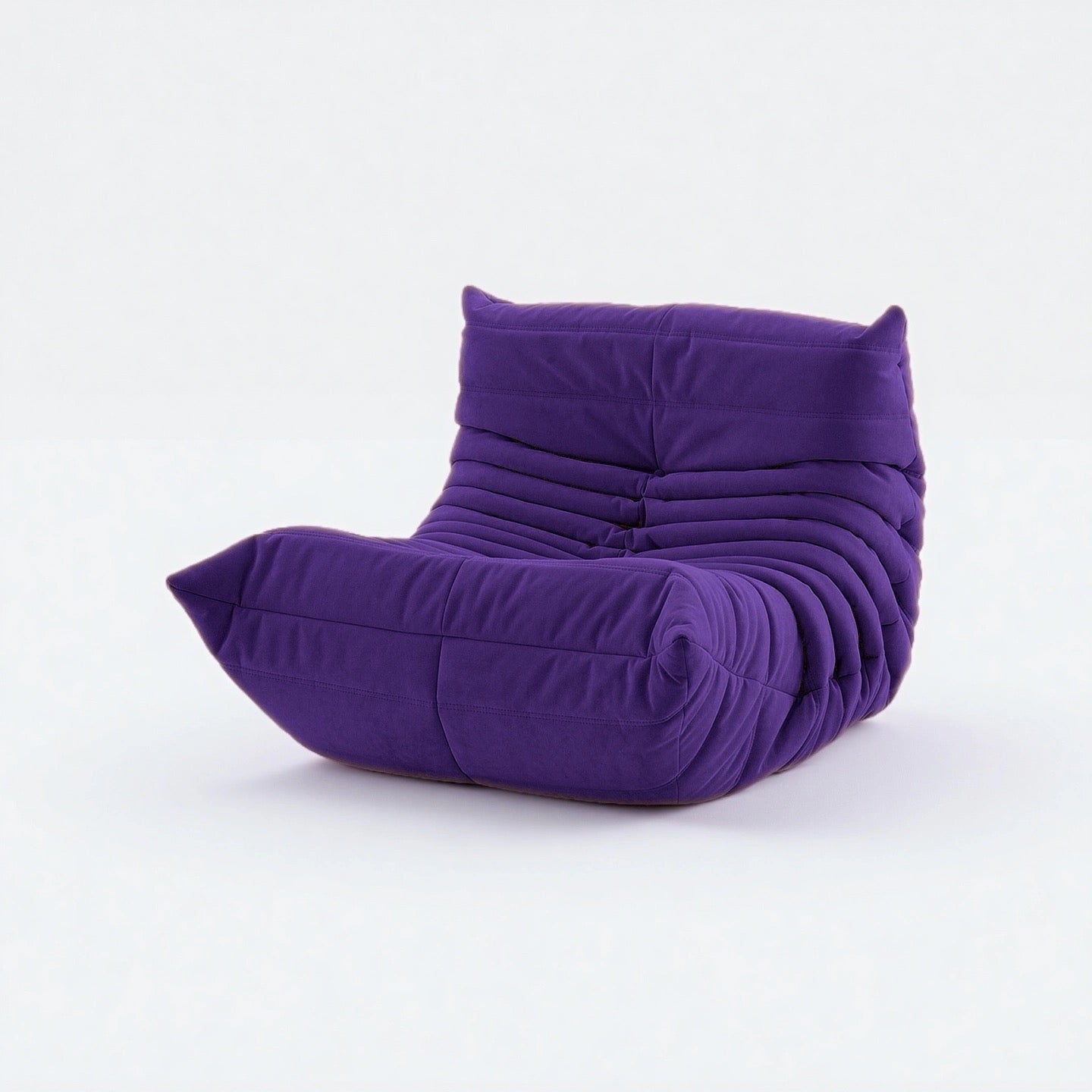 Caterpillar Lounge Chair cozy armless fabric seat in nine colors with wave-like design and high-density foam cushioning