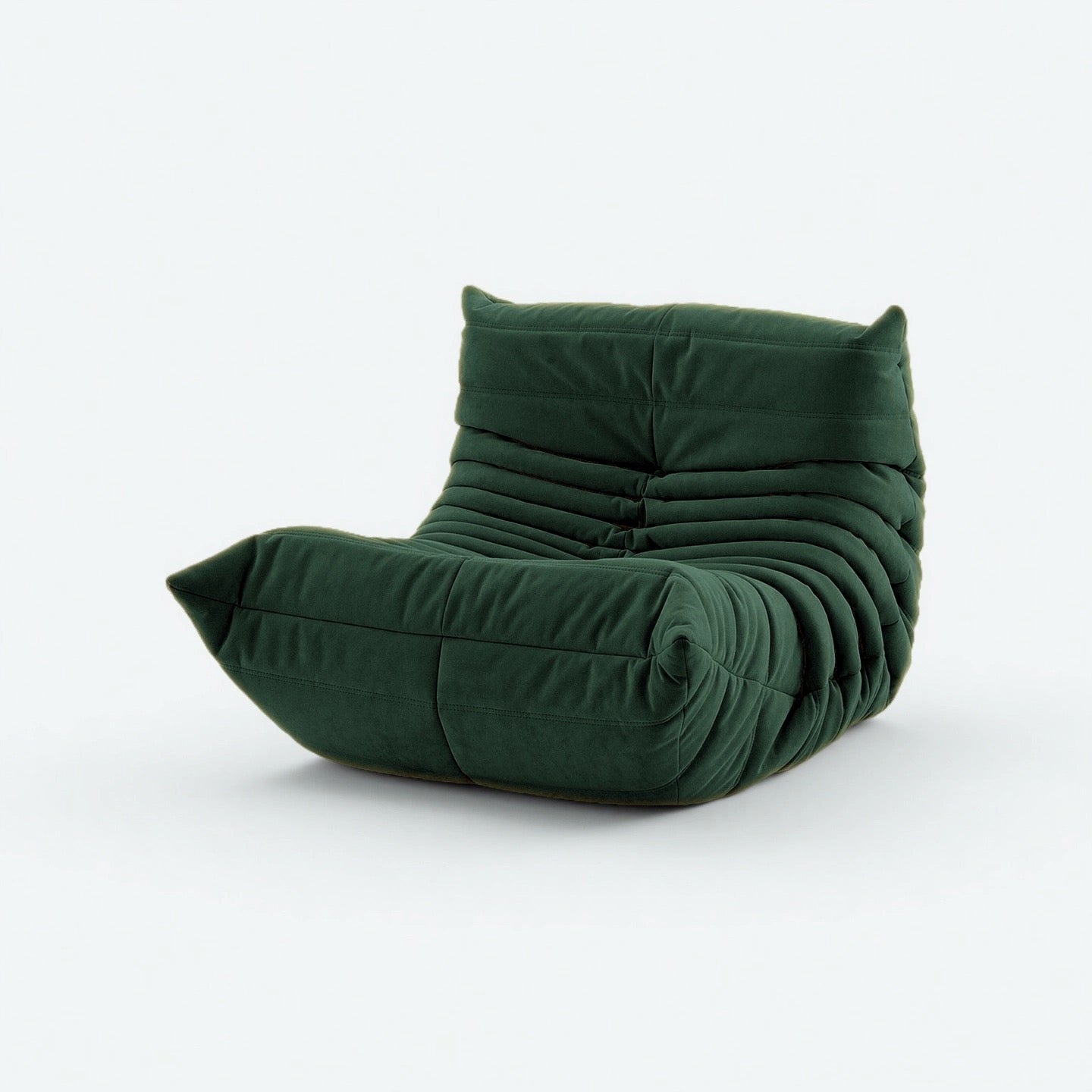 Caterpillar Lounge Chair armless fabric seat in soft Martha fabric, available in multiple colors