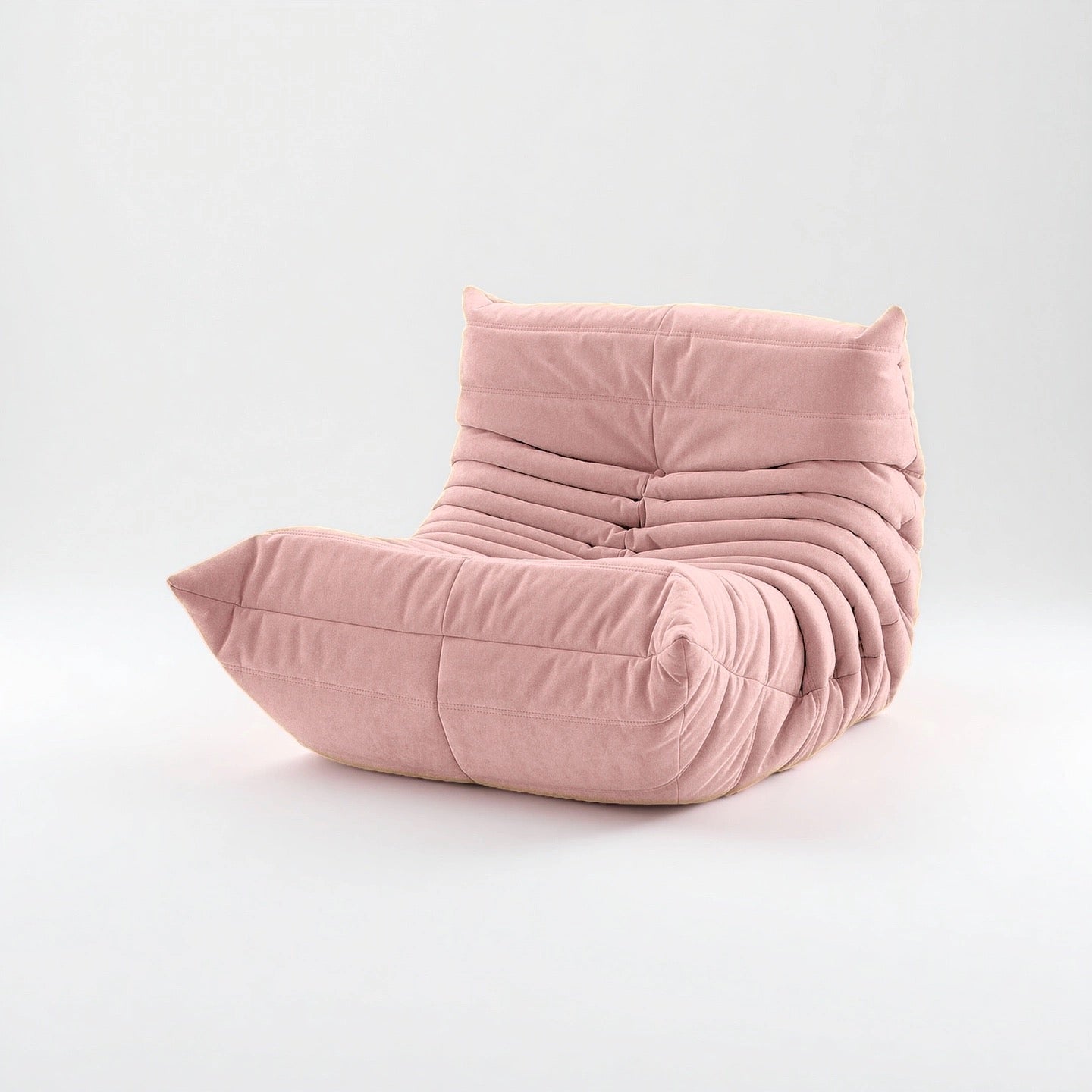 Caterpillar Lounge Chair fabric armless cozy seat in nine colors with wave-like fold-over design