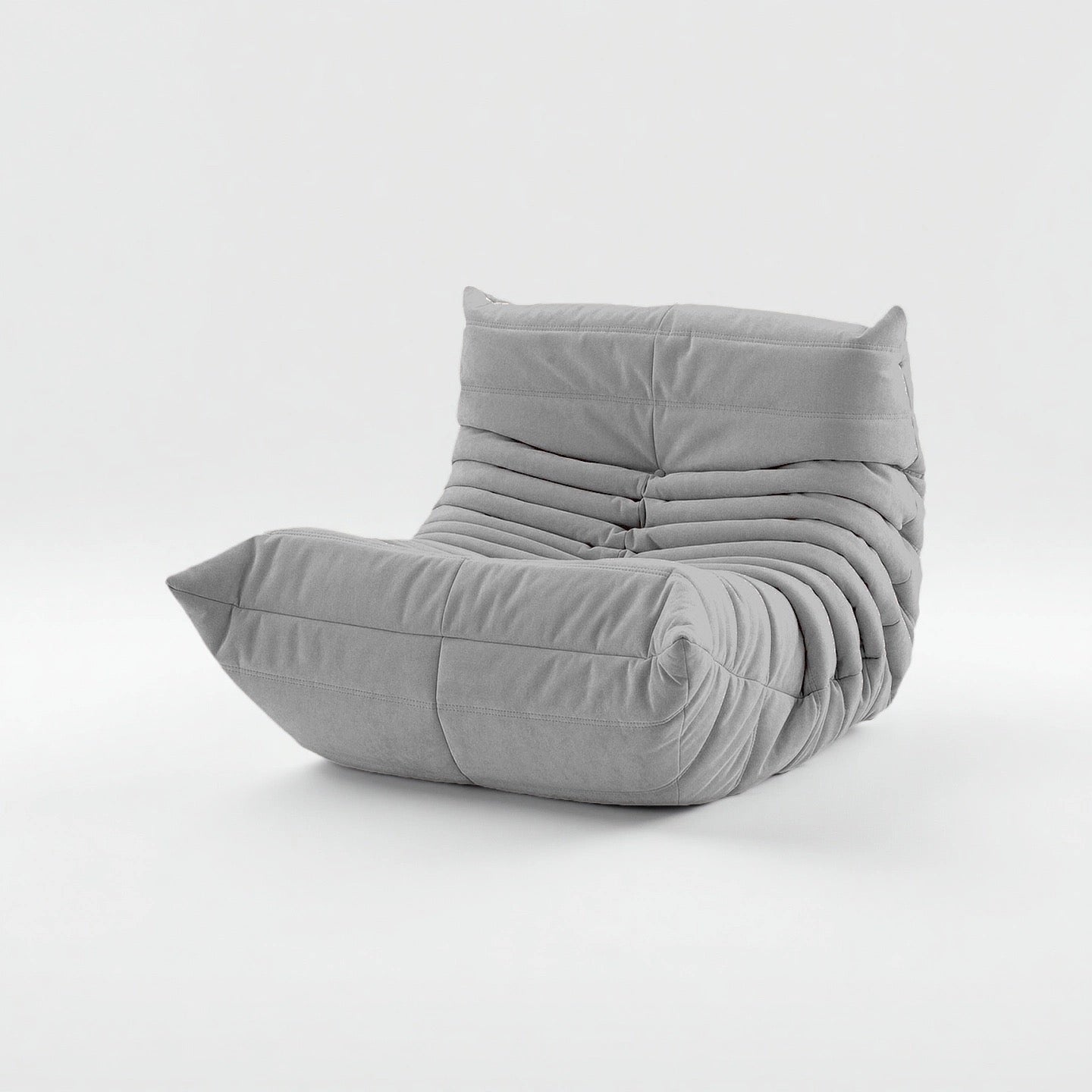 Caterpillar Lounge Chair armless fabric seat in multiple colors with foam cushioning