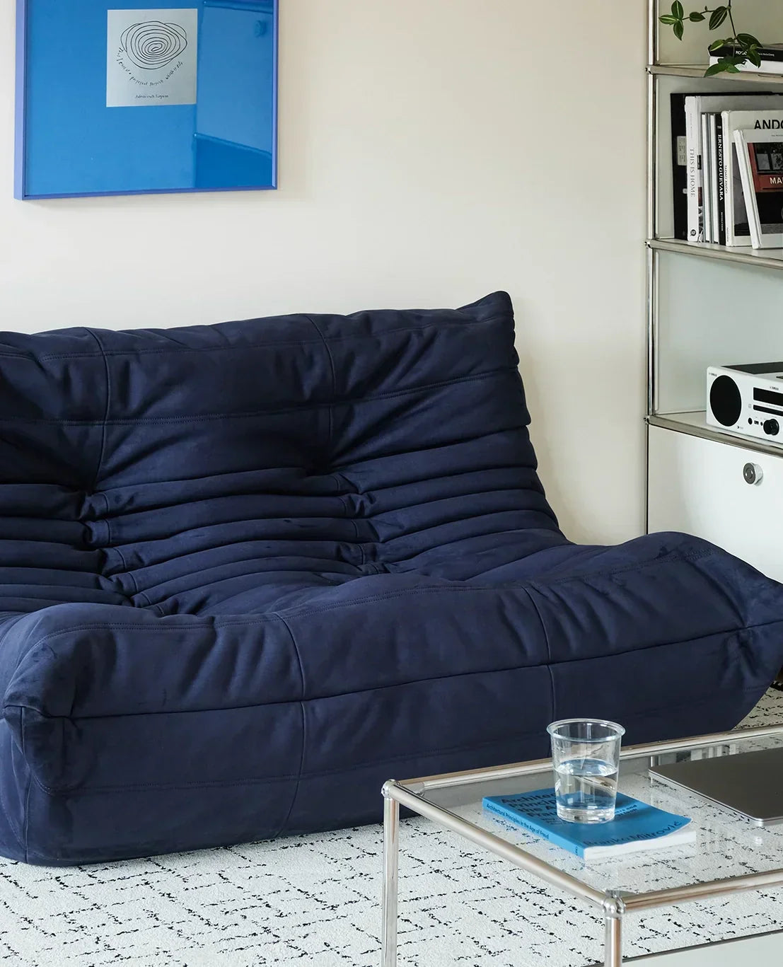 Modern Caterpillar Loveseat Sofa 2-seater lounge couch with high-density foam and premium upholstery