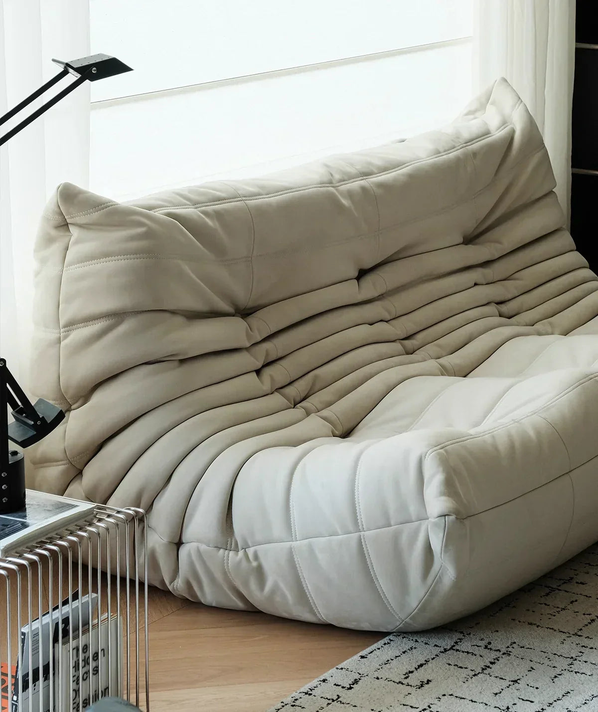Modern Caterpillar Loveseat Sofa 2-seater with high-density foam and premium upholstery