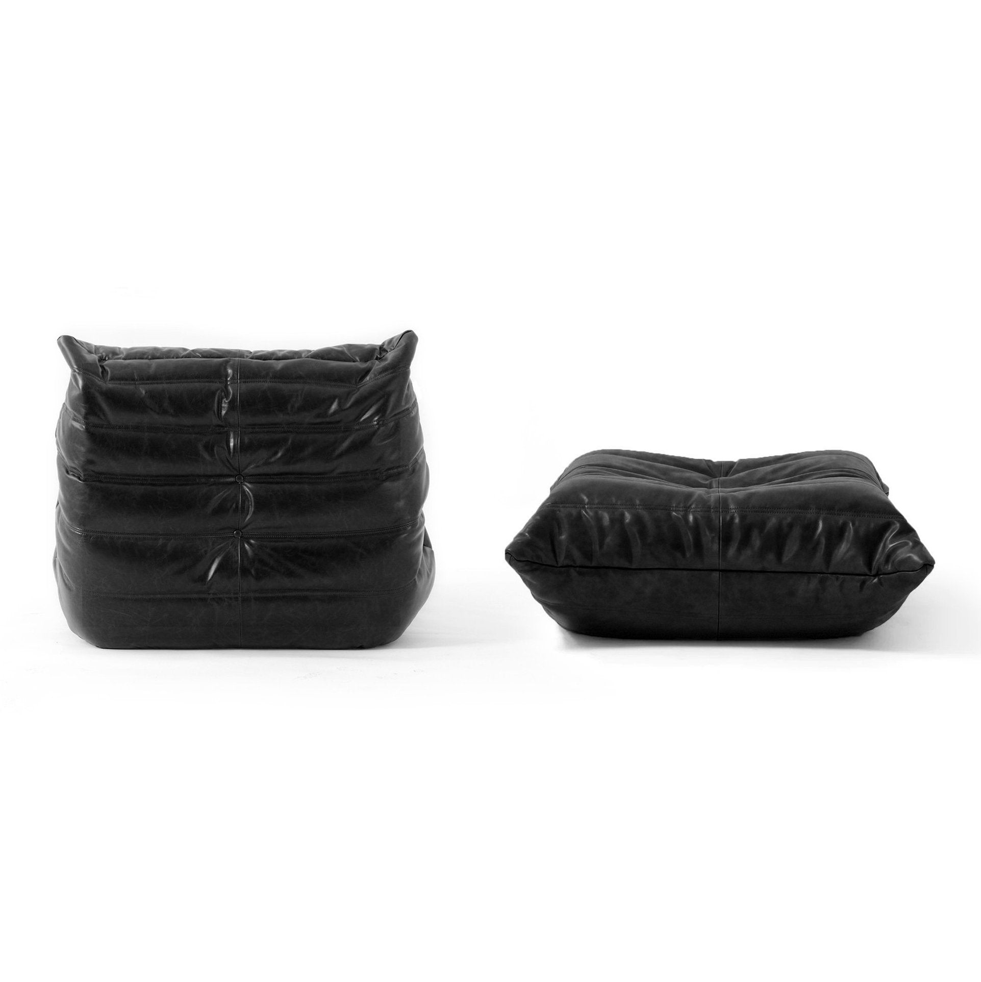 Caterpillar Lounge Chair and matching footstool with upholstered foam construction in stylish modern design
