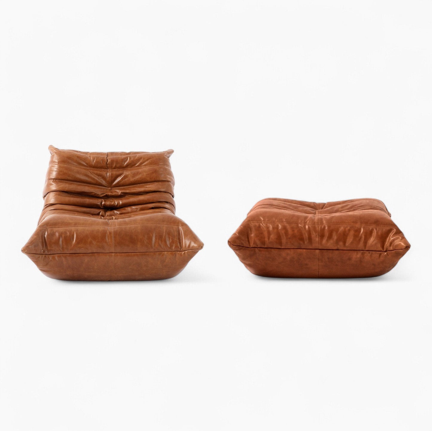 Caterpillar Lounge Chair and Footstool Set with cozy upholstery and signature curved design