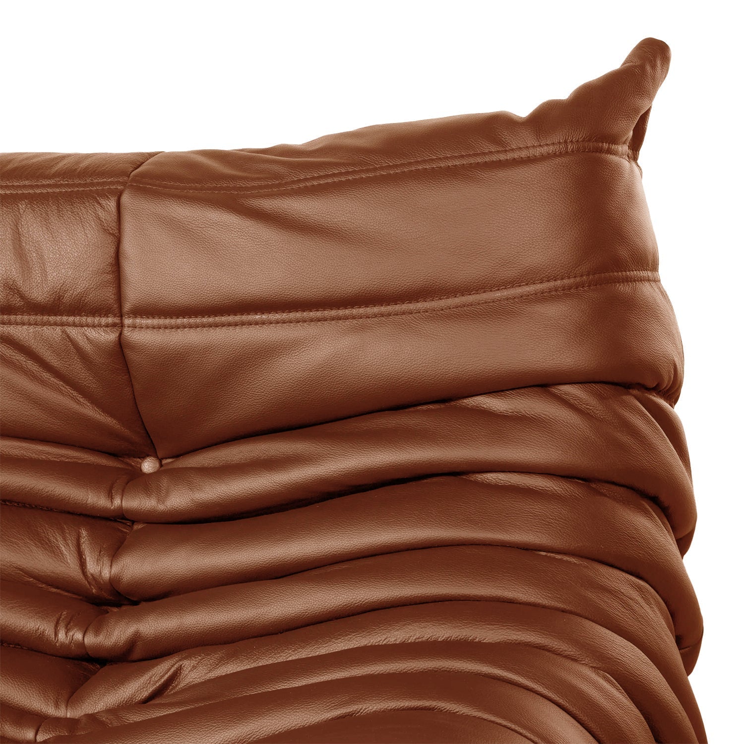Modern Caterpillar Leather Lounge Chair with plush upholstered, frameless design and rich leather finish