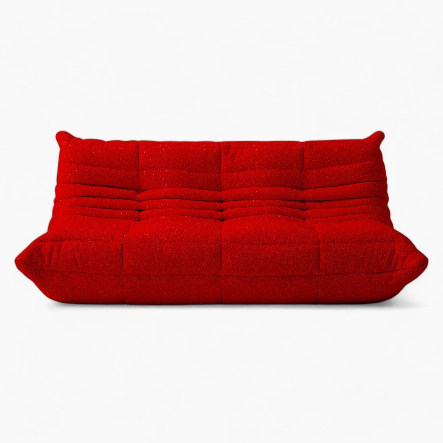 Caterpillar Sofa 3 Seater Lounge Chair in soft flannel with ergonomic low-profile design and plush cushioning