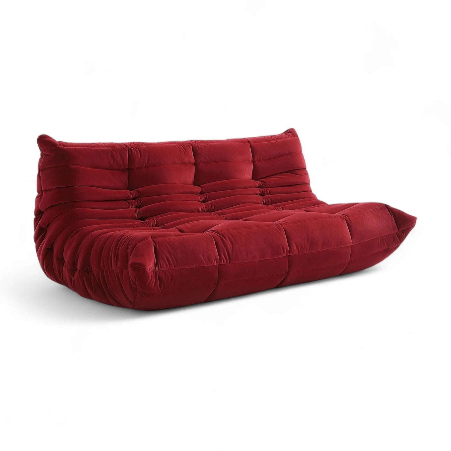 Caterpillar Sofa 3 Seater lounge chair in soft flannel with low-profile ergonomic design and plush cushioning