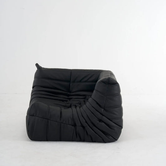 Customizable leather corner sofa in premium genuine leather with modular design and customizable color options