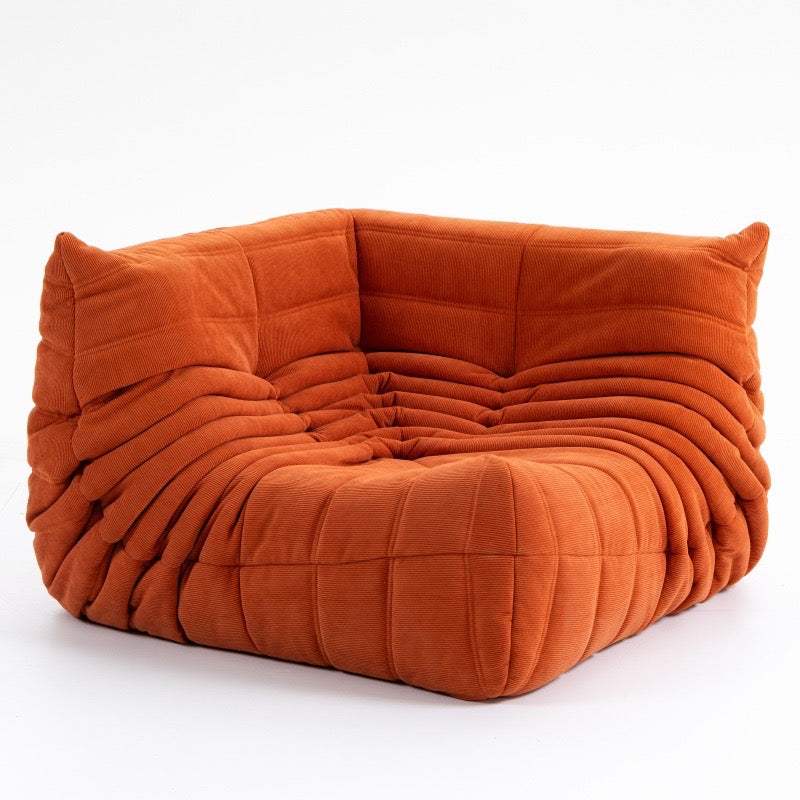 Modern L-shaped Corduroy Corner Sofa in soft fabric for small living rooms