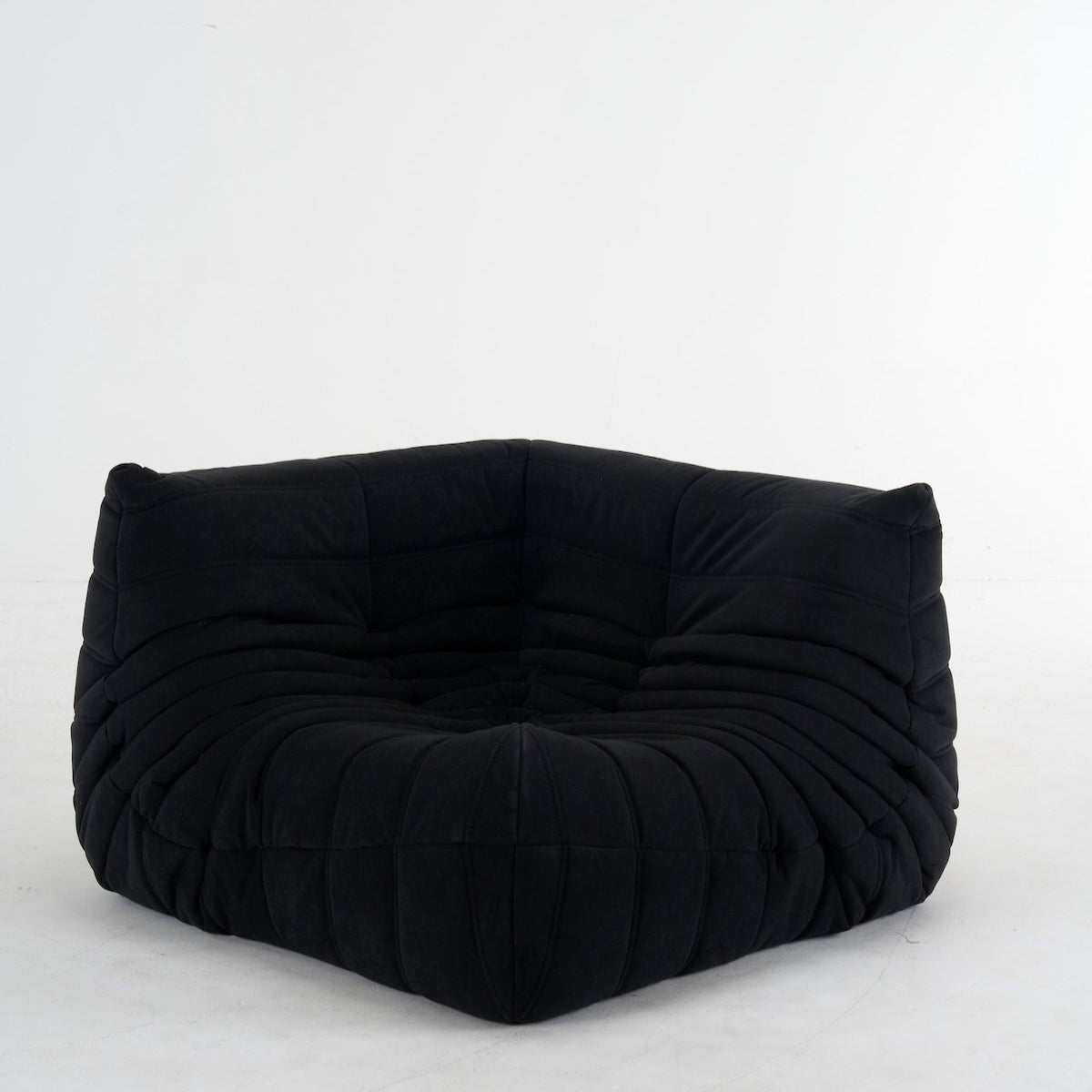 Modern suede corner sofa L-shaped sectional couch in living room