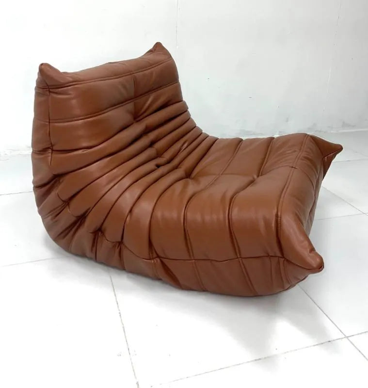 Caterpillar Fireside Chair leather armchair with frameless foam design and premium genuine leather upholstery