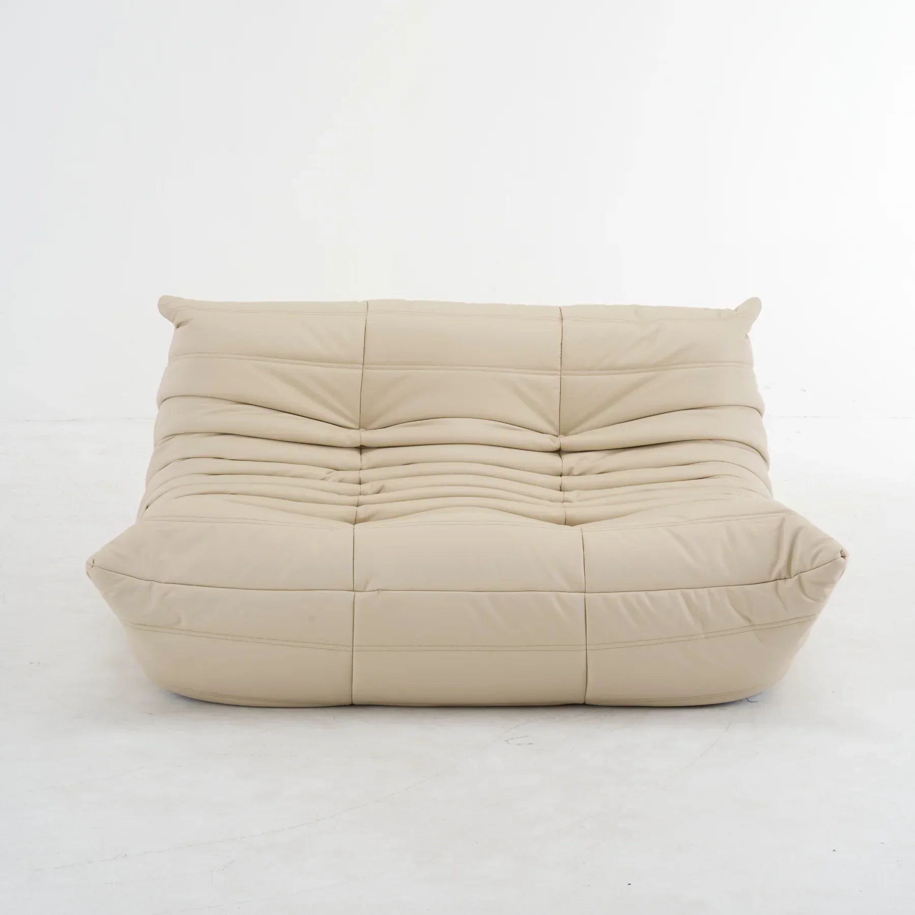 Plush Leather Loveseat low-profile 2-seater sofa with premium top-grain leather upholstery and deep plush cushions