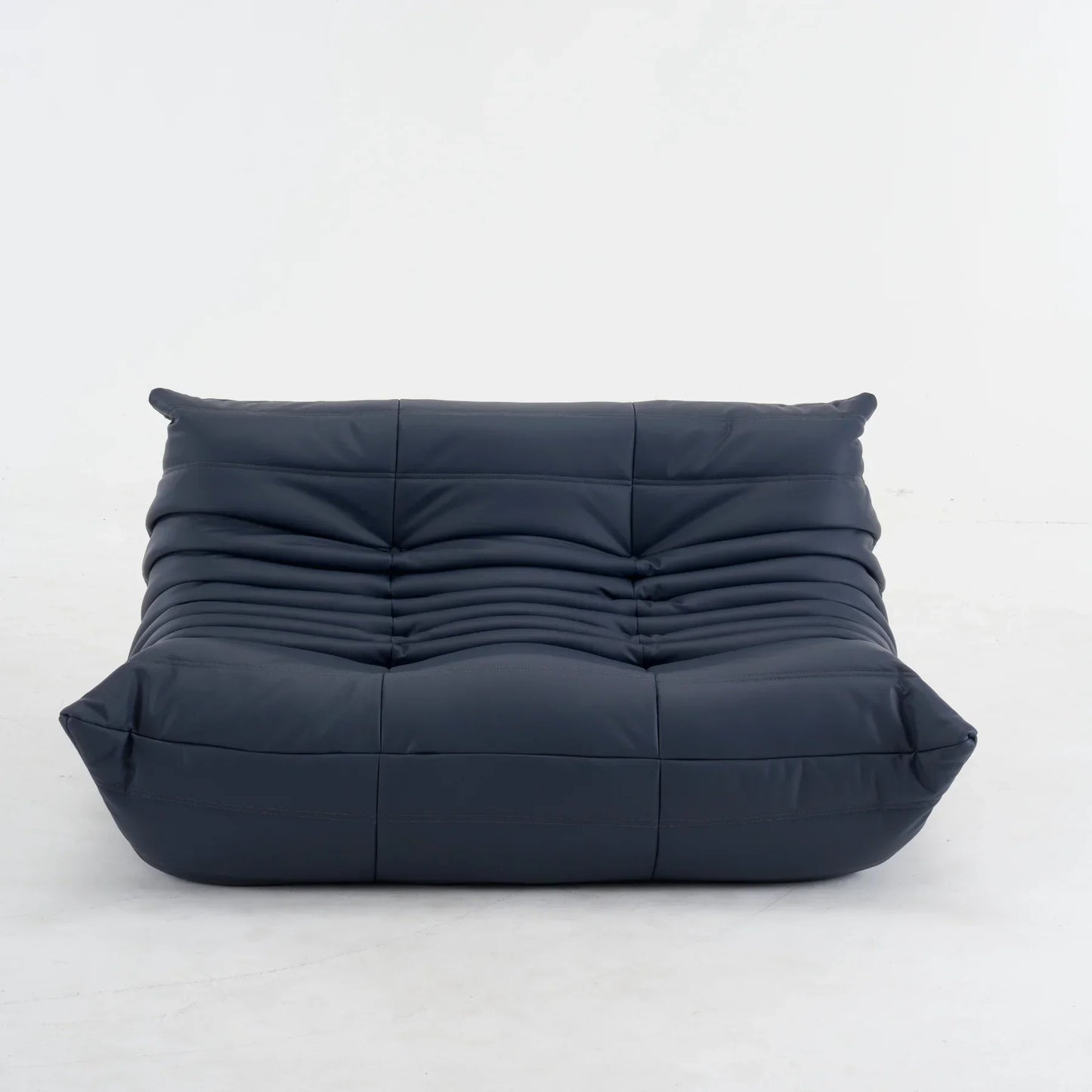 Plush Leather Loveseat low-profile 2-seater sofa in top-grain leather with deep cushions and multiple color options