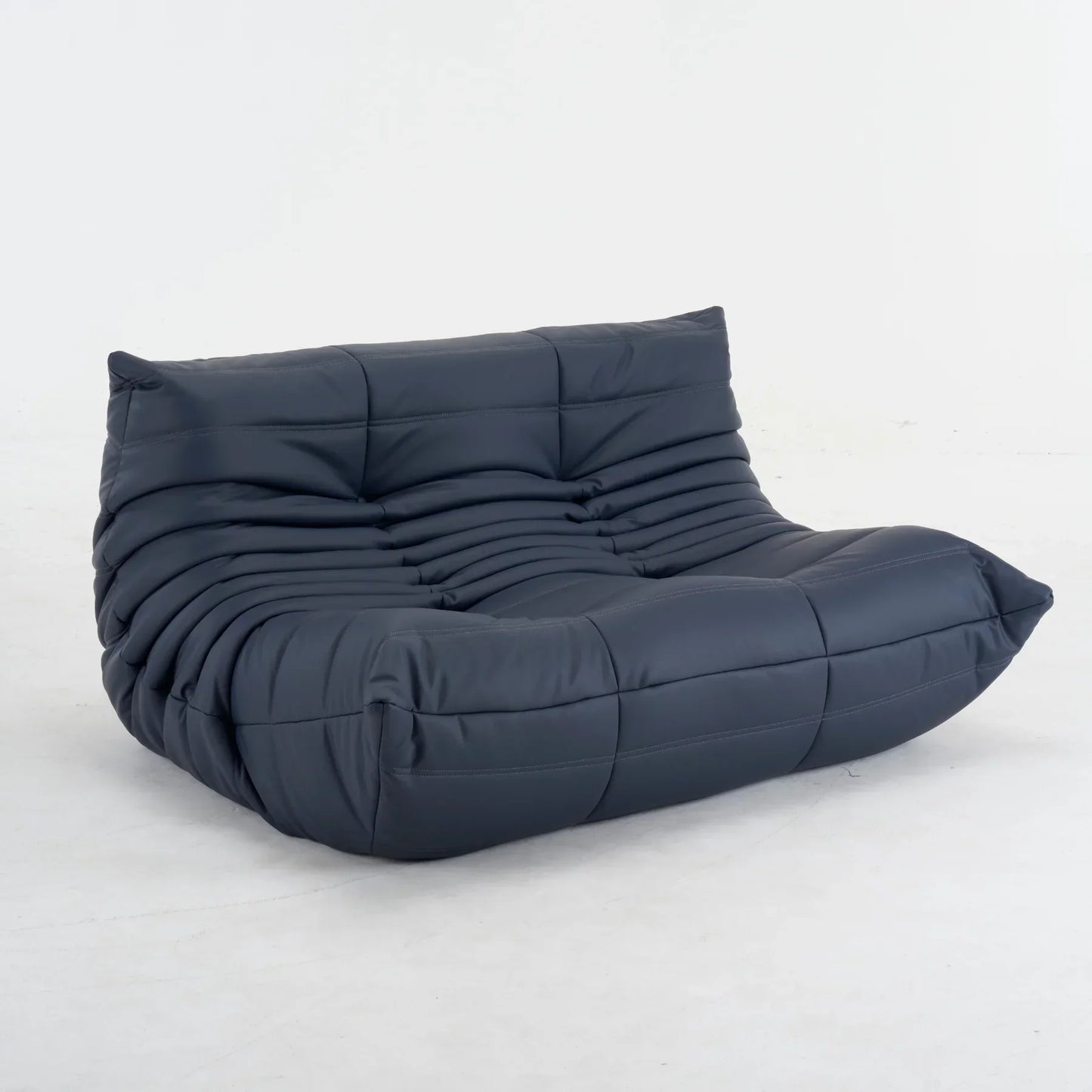 Plush leather loveseat sofa with low-profile design and premium upholstery in multiple colors