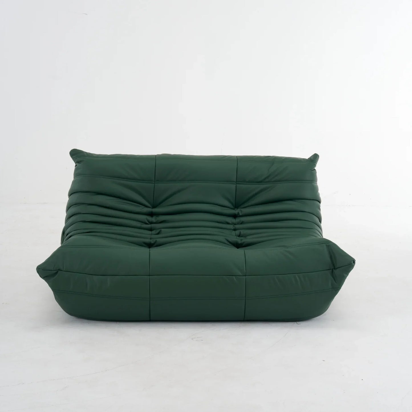 Plush Leather Loveseat low-profile 2-seater sofa with premium top-grain leather upholstery and plush cushions