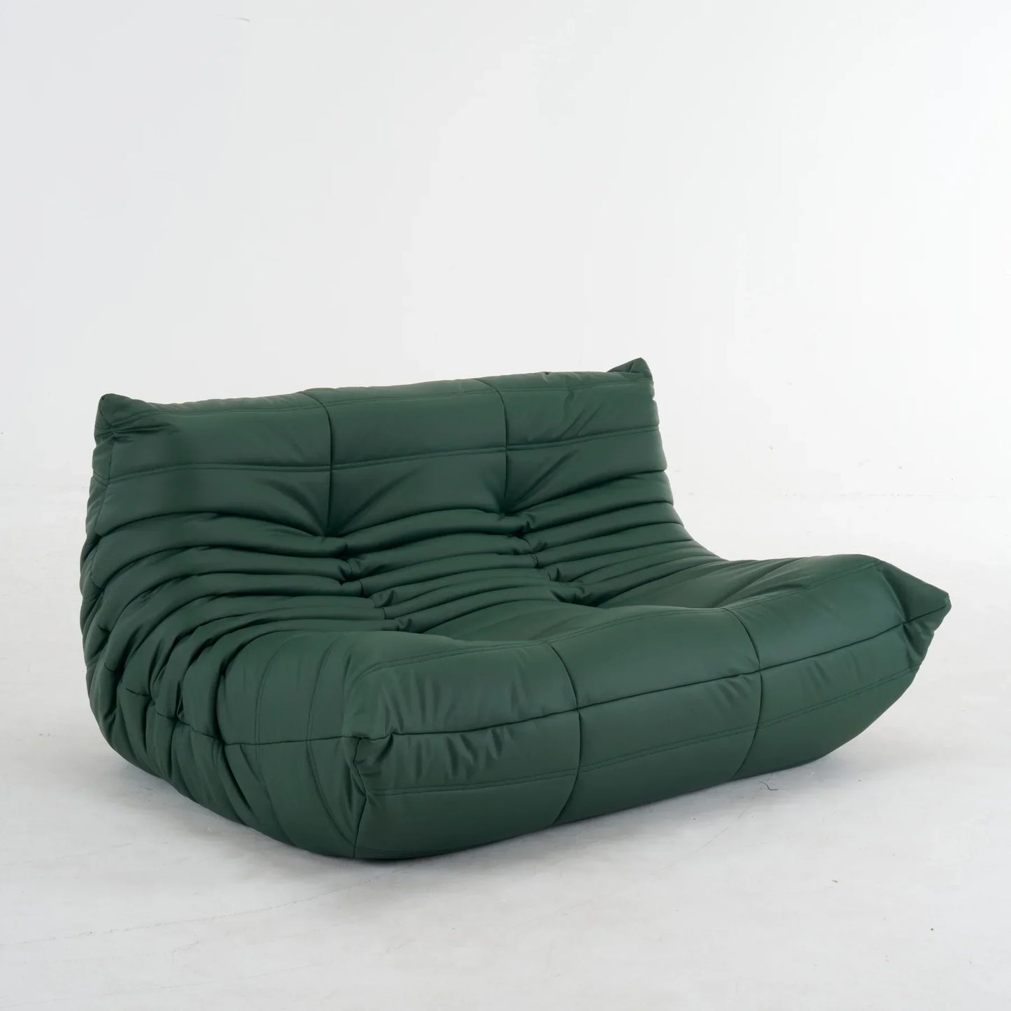 Plush Leather Loveseat 2-seater sofa in top-grain leather with low-profile design and plush cushions