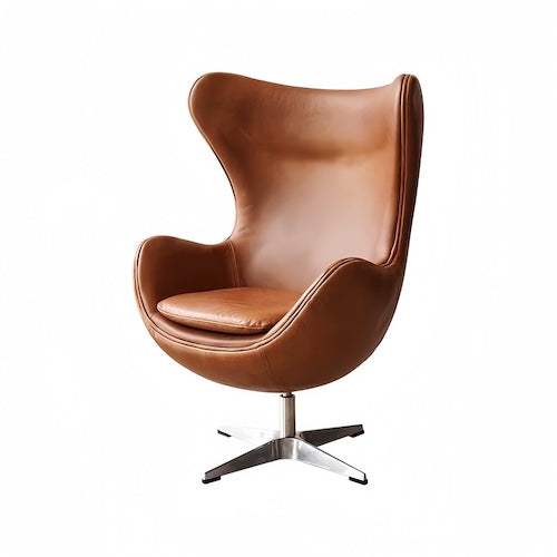 Egg Chair with Ottoman – Sculptural Curved Shell Lounge Seat