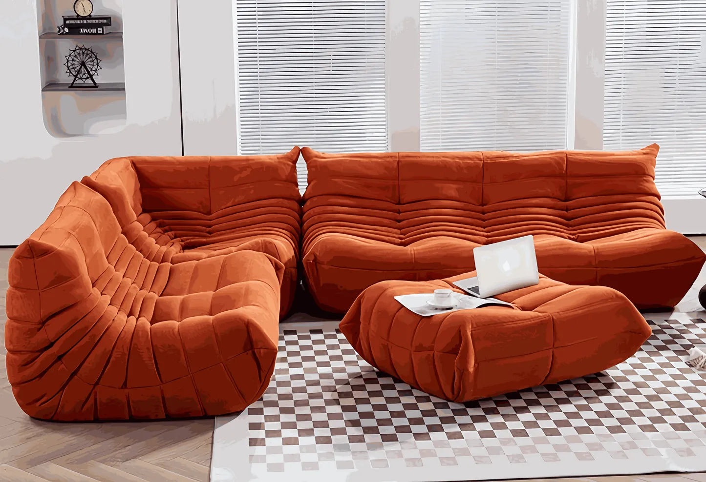 5-Piece Modular Sectional Sofa – Customizable Upholstery Set