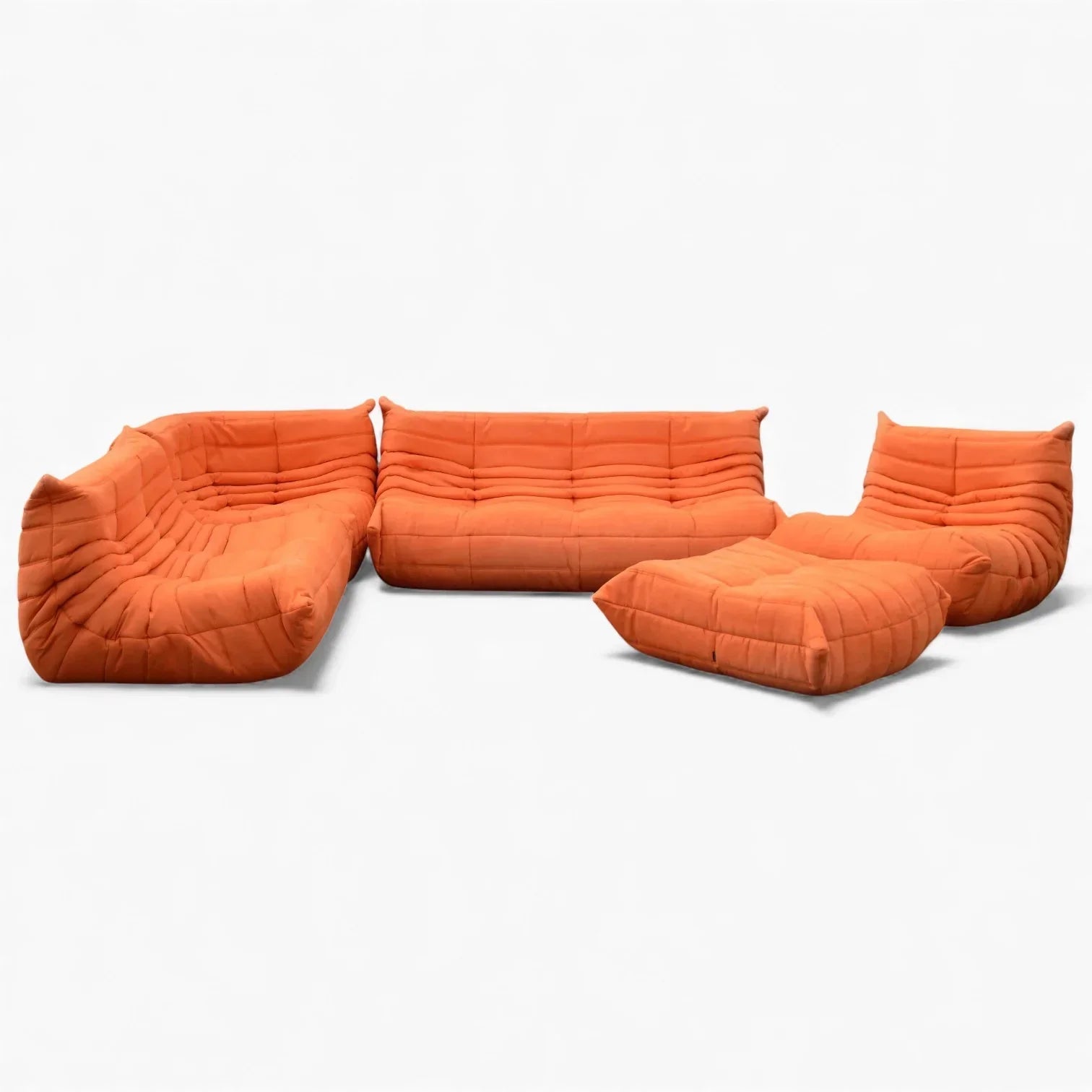 Caterpillar Sofa 3 Seater lounge chair in soft flannel with ergonomic low-profile design and plush cushioning